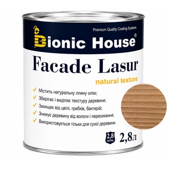 Фарба для дерева FACADE LASUR Bionic-House 2,8л Клен