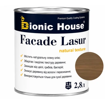 Фарба для дерева FACADE LASUR Bionic-House 2,8л Хакі