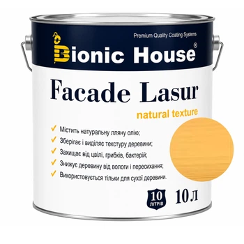 Фарба для дерева FACADE LASUR Bionic-House 10л Світлий дуб