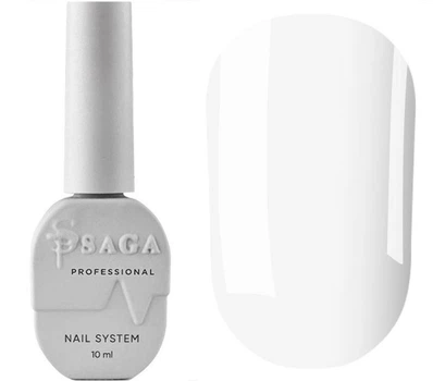 Цветной топ для гель лака без липкого слоя Saga Top White 10 мл