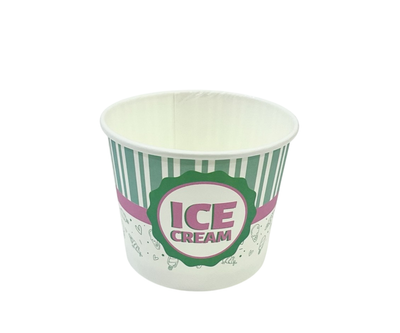 Стакан картонный 286 мл с цветной печатью Ice Cream бирюзово-розовый 25 шт
