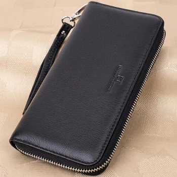 Универсальный горизонтальный кошелек-клатч ST Leather из натуральной кожи с монетницей Черный (bg225fash59)