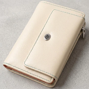 Вместительный молодежный кошелек для женщин из натуральной кожи ST Leather Белый горизонтальный с магнитной застежкой (bg225fash00)