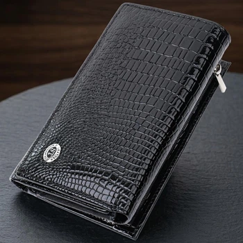 Женский кошелек ST Leather из лакированной натуральной кожи с монетницей Черный (bg227fash07)