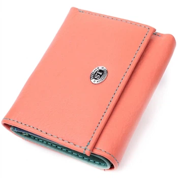 Женский кошелек ST Leather из натуральной кожи с монетницей оранжевого цвета (bg195fash05)