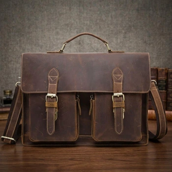 Чоловічий портфель Vintage із натуральної шкіри у вінтажному стилі рудого кольору для документів формату А4 (bg147fash74)