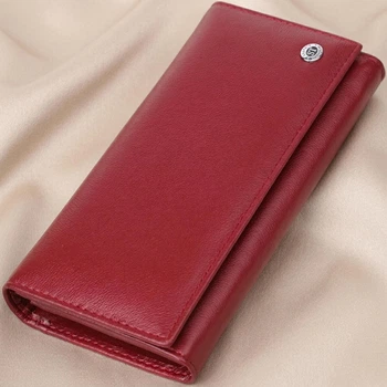 Вместительный женский кошелек из натуральной кожи ST Leather bg230fash89 Бордовый