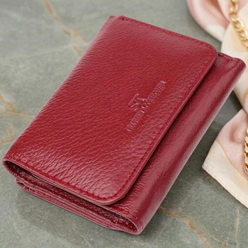 Компактный кошелек удобного формата из натуральной кожи ST Leather bg230fash77 Бордовый