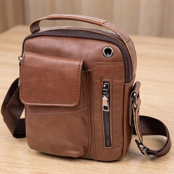 Чоловічий вертикальний месенджер Vintage з натуральної шкіри Коричневий для документів та в дорогу (bg204fash14)