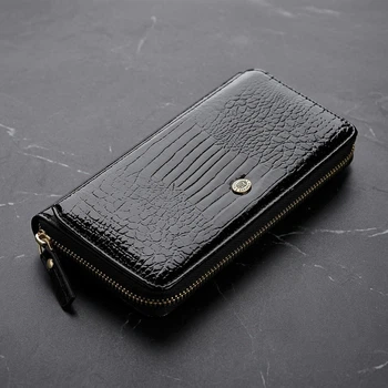 Кошелек для женщин ST Leather большой горизонтальный черного цвета из натуральной кожи (bg184fash37)