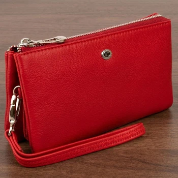 Стильний червоний клатч із натуральної шкіри для жінок ST Leather великого формату (bg192fash51)