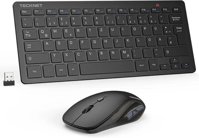 Набор клавиатура и мышь TECKNET QWERTZ черный беспроводной 2 4 ГГц до 15 м (QWERTZ) - Уценка