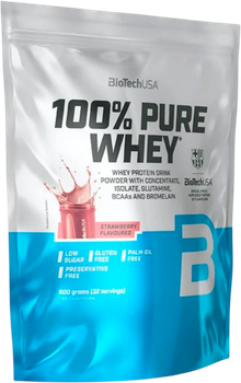 Сироватковий протеїн BioTechUSA 100% Pure Whey порошок 900 г Полуниця (5999076270095)