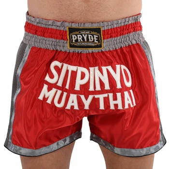 Шорты для тайского бокса и кикбоксинга красные Pride Muay Thai 522 размер S (42-44)