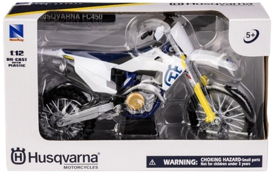 Модель мотоцикла Daffi Husqvarana FC450 2019 1:12 Біла M-615 (5905422136151)