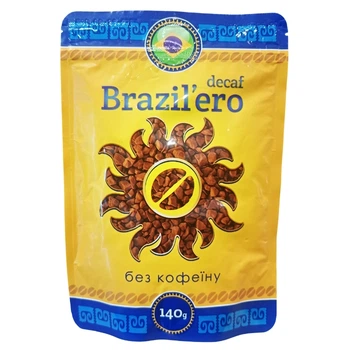 Кава розчинна без кофеїну Brazil'ero Decaf сублімована 140 г
