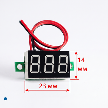 Вольтметр 5-30В DC 0.36″ красный LED дисплей встраиваемый, цифровой