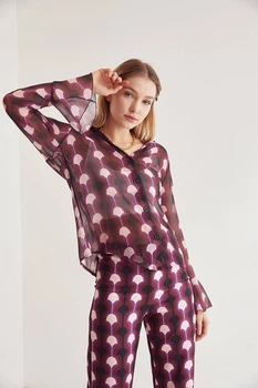 Блуза бордового з білим кольору Zara розмір М