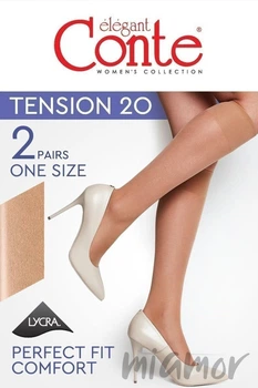 Гольфы женские прозрачные Conte Tension 20 (2 пары) One Size Natural