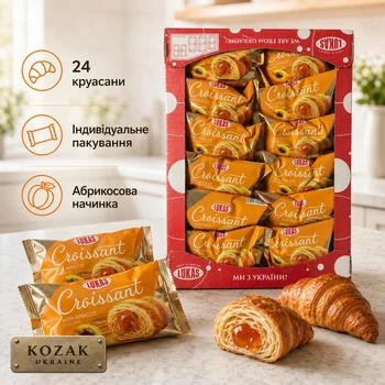 Круасани Lukas з абрикосовою начинкою 24 шт / 1.08 кг