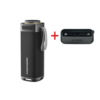 Портативная колонка Remax RB-M22/360° звук/RGB/TWS/Bluetooth 5.4/ до 9 часов работы + Подарок Беспроводные наушники TWS BlitzWolf BW-FPE1