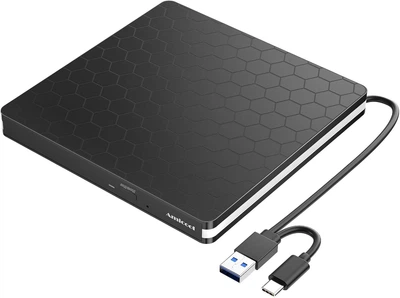 внешний dvd привод usb 30 type c cd dvd burner портативный slim плеер черный для ноутбука macbook windows