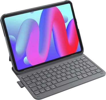 Чехол с клавиатурой Inateck AirTap BK2007 серый QWERTZ ультралегкий с держателем для стилуса (BK2007)
