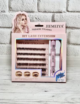 Набір пучкових вій із клеєм і пінцетом JIEMEIYA 924W-4 50D