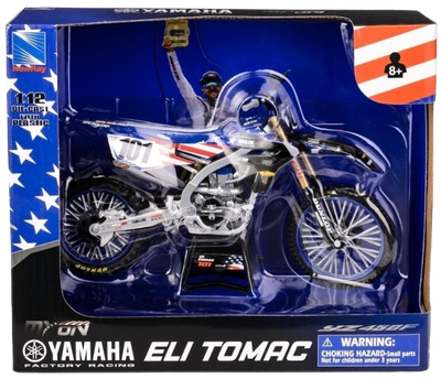 Модель мотоцикла Daffi Yamaha YZ450 Motocross Eli Tomac 2022 1:12 Синя M-635 (5905422136359)