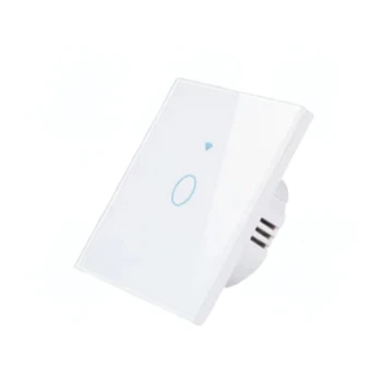 Розумний сенсорний Wi-Fi вимикач Tuya 1 клавіша, з RF 433MHz + Bluetooth, працює з нулем та без нуля, білий, SW1W-R-W