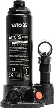 Домкрат гидравлический бутылочный YATO 2 т высота подъема 181-345 мм YT-17000