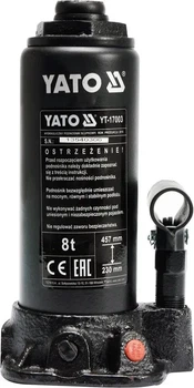 Домкрат гидравлический бутылочный YATO 8 т высота подъема 230-457 мм YT-17003