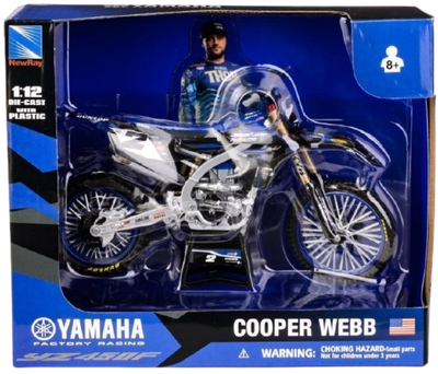 Модель мотоцикла Daffi Yamaha YZ450F Star racing team Eli Tomac 2022 1:12 Синя M-628 (5905422136281)