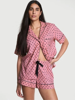 Піжама (сорочка + шорти) жіноча бавовняна Victoria's Secret 66236507 S Рожева (1159865290)