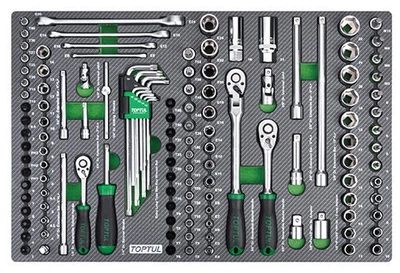 Набор инструмента Toptul 1/4", 3/8" 128 ед (в ложементе, тип D) (GEDC803)