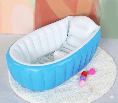 Детская Надувная ванна с насосом Intime Baby Bath Tub pr9965874/1 голубая.