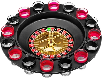 Алкогольна рулетка зі стопками Drinking Roulette Set, алко рулетка казино на 16 чарок