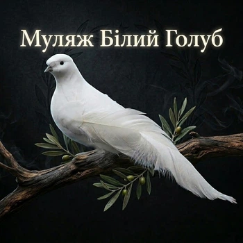 Декоративний муляж Білий Голуб 24 см, садова фігура птаха з пір'ям Artificial Dove Garden Decor