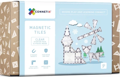 Магнітний конструктор Connetix Clear Starter Pack 34 елементи CT-C-00034-ST (0850036293101)