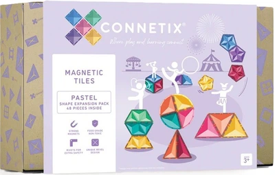 Магнітний конструктор Connetix Pastel Shape Expansion Pack 48 елементів CT-P-00048-SE (0850036293323)
