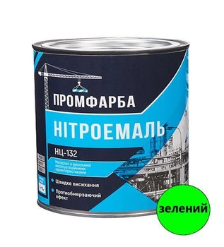Нитроэмаль НЦ-132 ПРОМФАРБА зеленая 2.0кг 2.1л