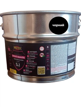 Грунт-емаль 5в1 поліуретанова для дерева матова PROTEX RAL 9011 чорна 10.5кг 8.75л