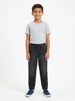 Джинси-джогери дитячі Pepperts Denim Felpato 140р Чорний (1643)
