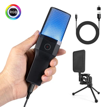 USB конденсаторний мікрофон X1S з RGB-підсвіткою та шумозаглушенням (788963)