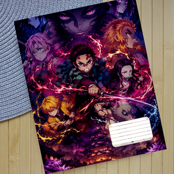Тетрадь Клинок рассекающий демонов Kimetsu no Yaiba в клетку 18 листов (29988)