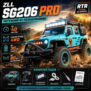 Машинка на радиоуправлении ZLL SG206 PRO 1:20 Blue – Гоночный автомобиль, Внедорожник, 4WD, до 40 км/ч, до 30 минут, до 80 м