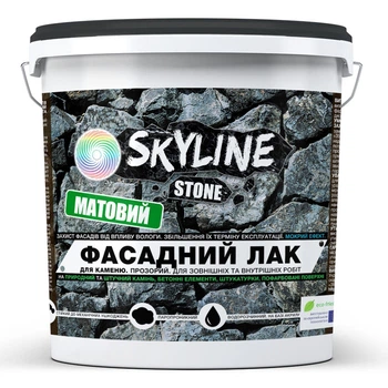 Фасадний лак акриловий для каменю мокрий ефект Stone SkyLine Матовий 5л