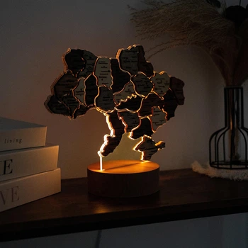 Светильник-ночник 3D «Карта Украины» LED многослойный из дерева от Enjoy The Wood теплая белая (нейтральная) подсветка