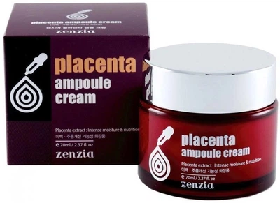 Крем Zenzia Placenta Ampoule Cream із плацентою для відновлення шкіри обличчя, 70 мл