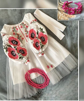 Сукня для дівчинки Вишуканість біло-рожеве 104
